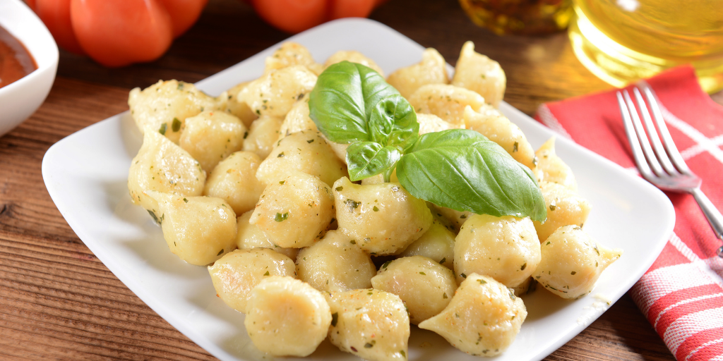 Meatless Friday Gnocchi with Pesto and Veggies